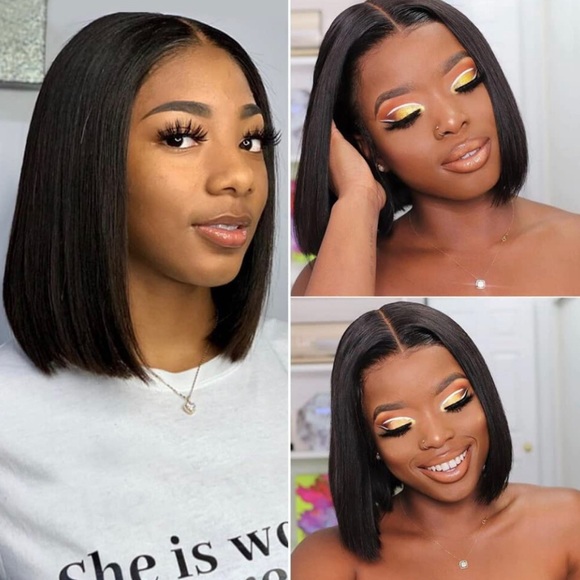 12” Natural Black Bob Wig 100% Human Hair 13x4 HD Lace Front 150% Density It#RH - Picture 16 of 16